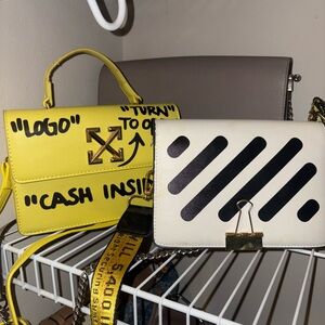 Off-White Yellow and White Crossbody Bags